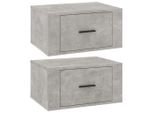 Syfax™ Comodini A Muro 2 Pz Grigio Cemento 50X36X25 Cm