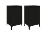 Syfax™ Comodini 2 Pz Neri 40X35X70 Cm In Legno Multistrato