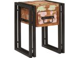 Syfax™ Tavolino Con Cassetto 30 X 30 X 40 Cm Legno Recuperato Massello