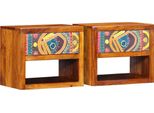 Syfax™ Armadio Da Notte Con Cassetto 2 Pcs Marrone 40 X 35 X 35 Cm