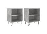 Syfax™ Comodini 2 Pz Grigio Cemento 40X30X50 Cm In Legno Multistrato
