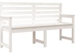 Syfax™ Panca Da Giardino Bianca 159,5X48X91,5Cm Legno Massello Di Pino
