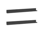 Syfax™ Mensole Da Parete 2 Pz Grigio 110X11X9Cm Legno Massello Di Pino