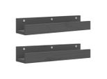 Syfax™ Mensole Da Parete 2 Pz Grigio 50X12X9Cm Legno Massello Di Pino