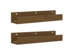 Syfax™ Mensole Da Parete 2 Pz Ambra 50X12X9Cm Legno Massello Di Pino