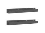 Syfax™ Mensole Da Parete 2 Pz Grigio 80X12X9Cm Legno Massello Di Pino