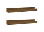Syfax™ Mensole Da Parete 2 Pz Ambra 80X12X9Cm Legno Massello Di Pino