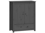 Syfax™ Credenza Grigia 83X41,5X100 Cm In Legno Massello Di Pino