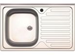 Lavello Appoggio Acciaio Inox 80X50 Cm Una Vasca E Gocciolatoio Destro SA216
