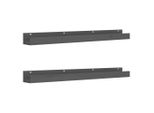 Syfax™ Mensole Da Parete 2 Pz Grigio 110X12X9Cm Legno Massello Di Pino