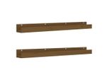 Syfax™ Mensole Da Parete 2 Pz Ambra 110X12X9 Cm Legno Massello Di Pino