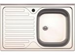Lavello Appoggio Acciaio Inox 80X50 Cm Una Vasca E Gocciolatoio Sinistro SA216