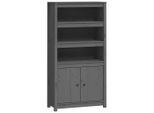 Syfax™ Credenza Grigio 80X35X154 Cm In Legno Massello Di Pino