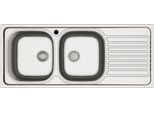 Lavello Incasso Cucina Acciaio 116X50 Cm Due Vasche E Gocciolatoio Destro MP1162DX