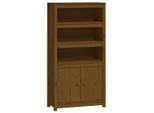 Syfax™ Credenza Marrone Ambra 80X35X154 Cm In Legno Massello Di Pino