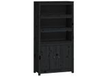Syfax™ Credenza Nera 80X35X154 Cm In Legno Massello Di Pino