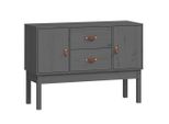 Syfax™ Credenza Grigia 110X40X78 Cm In Legno Massello Di Pino