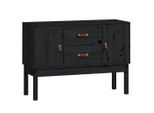 Syfax™ Credenza Nera 110X40X78 Cm In Legno Massello Di Pino