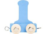 Small Foot - Treno Di Lettere In Legno Blu - I - 12 Pezzi