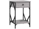 Syfax™ Comodino Grigio Sonoma 40X42X60 Cm In Legno Multistrato