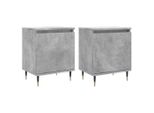 Syfax™ Comodini 2 Pz Grigio Cemento 40X30X50 Cm In Legno Multistrato