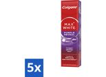 Colgate - Dentifricio - Max White - Purple Reveal - 75 Ml - Confezione Risparmio - 5 Pezzi