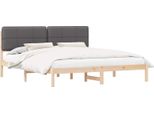 Vidaxl Struttura Letto Con Testiera Imbottita Grigio Scuro 180 X 200 Cm