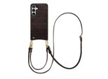 Samsung Galaxy S25 Fe Sleeve - Pelle Finta - Custodia Selencia Con Cinturino/Copertura Posteriore - Marrone Scuro