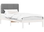 Vidaxl Struttura Letto Con Testiera Imbottita Grigio Chiaro 90 X 200 Cm