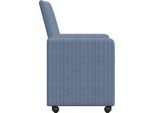 Vidaxl Sedie Da Pranzo Con Ruote 2 Pezzi Blu 57 X 66 X 94 Cm Tessuto A Coste