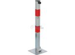 Logistsystem Palo Barriera Parcheggio Chiave | Palo Barriera Pieghevole | Lucchetto "Slupek""| Acciaio | Barriera Parcheggio Robusta | Barriera Parcheggio | Zincato / Rosso"