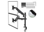 Staffa Per 2 Monitor Maclean Con Molla A Gas 17"-32"" 2-10Kg Nero MC-136"