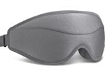 Inf Mascherina Per Dormire 3D Sagomata - Memory Foam, Zero Pressione, Blocca Luce Grigio
