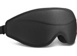 Inf Mascherina Per Dormire 3D Sagomata - Memory Foam, Zero Pressione, Blocca Luce Nero