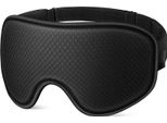 Inf Mascherina Notte 3D Sagomata Nera - Memory Foam, Blocca Luce, Regolabile