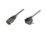 Netzanschlusskabel Schwarz, 1,80 Meter, KaltgeräTe-Buchse, Stecker 90° Abgewinkelt