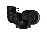 Seltmann Weiden Milchkaffeetassen Mit Untertassen Liberty Velvet Black 400 Ml 6Er Set