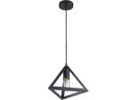 Lampada A Sospensione, Nera, 1 Fiamma, H 120 Cm
