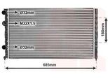 Van Wezel 58002124 Radiatore Acqua Radiatore Motore Per Vw Passat Variant (3A5, 35I) Passat (3A2, 35I)