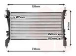 Van Wezel 17002380 Radiatore Radiatore Acqua Radiatore Motore Per Fiat Qubo (225) Fiorino Furgone/Station Wagon (225) Per CitroËN Nemo Furgone (Aa)