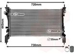 Van Wezel 17002385 Radiatore Radiatore Acqua Radiatore Motore Per Fiat Qubo (225) Fiorino Furgone/Station Wagon (225) Adatto Per Peugeot Bipper (Aa) Bipper Tepee