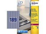 Avery - Etichetta L6008-20 25,4X10 Mm Argento 3780 Etichette