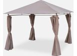Pergola Da Giardino 3X3M Struttura In Alluminio Con Tende Scorrevoli, Talpa