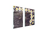 Piastre Copri Fornelli 2 Pezzi 75X52 Copri Piano Cottura In Ceramica Tagliere In Vetro Margherita Legno