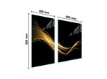 Piastre Copriforno 2 Pezzi 90X52 Copripiastra In Ceramica Tagliere In Vetro Golden Black