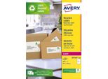 Avery LR7169-100, Stampa Laser, A4 (210X297 Mm), 100 Fogli, Bianco, 99,1 X 139 Mm