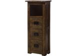 MASSIVMOEBEL24 | Kommode Mango 50X30X120 Braun Lackiert Railway #481