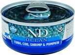 N&D Cat Ocean Adult Tonno & Merluzzo & Gamberetti & Zucca 70G