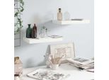The Living Store Mensole Sospese 2 Pz. Mdf Bianco Lucido 40X23X3,8 Cm