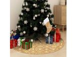 Maison Exclusive - Gonna Albero Natale Raffinata Con Calza Giallo Tessuto 150 Cm
